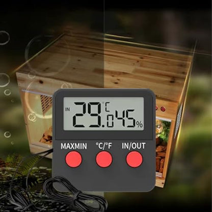 Omabeta Mini Digital Temperature and Humidity Meter with 2 Probes for Incubator,Portable Hygrometer Temperature Monitor for Reptile Tank,Compact Size