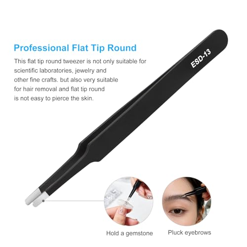 3PCS Precision Tweezers Set, Upgraded ESD high-end anti-static for Craft, Electronics, Soldering, Laboratory Work, Soldering, Model, Eyelash Extensions, Nail stickers, Jewelry-Making