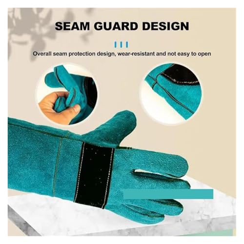 Anti-Bite Safety Gloves Ultra Long Thickened Green, Compatible for Grip Biting Catch Pets Protective Dog Reptiles Animal Supplies(45cm) - color: 45cm
