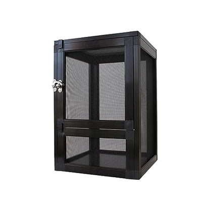 Reptiles Habitat Breeding Boxes Air Screen Cages Reptile Cage for Turtle, Black - color: Black