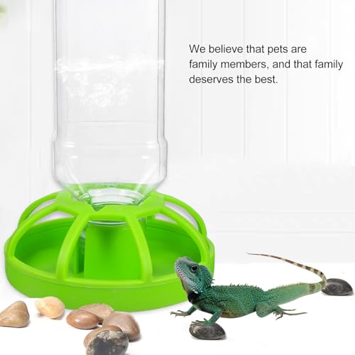 Toyvian Automatic Reptile Water Feeder Bowl with Reservoir for Turtle Lizard Snake Amphibian Drinking, Pet Terrarium Water Dispenser Accessory