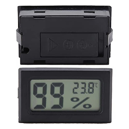 Reptile Thermometer Hygrometer Digital Temperature Humidity Meter Hygrometer Thermometer Humidity Gauge 5s Refresh LCD Built in Probe with C Display for Vivariums Greenhou