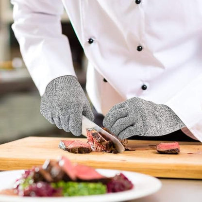 4 Pcs Large Cut Resistant Gloves Food Grade Level 5 Hand Protection,Kitchen Cut Gloves (Large (Pack of 4)) - size: Large (Pack of 4)
