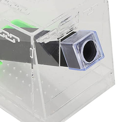Acrylic Cricket Feed Box with Observation Window for Reptile Terrarium Insect Care Kit, Non-Toxic Material for Easy Cleaning, Tank Box for - size: S