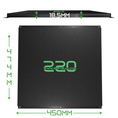 Advanced Radiant Heat Panel for Reptiles – ETL Certified Overhead Heater, 18.5mm Slim, Galvanised Steel Design, Even Heat, Energy Efficient (220 Watt) | Galvanized Steel Design, Only 0.73 Inches Thick, ETL Certified, Energy Saving, Even Heat Distribution
