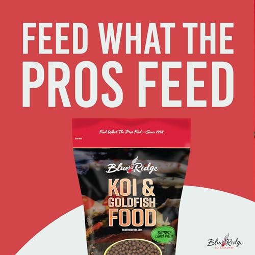 Blue Ridge Koi Fish Food 2lb - Koi Food Large 3/16" Growth Formula, Goldfish Food, Premium Fish Food for Ponds, Ponds Fish Food, Floating Pond Pellets - size: 2 Pound (Pack of 1)