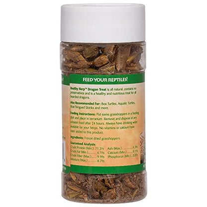Healthy Herp Dragon Treat Grasshoppers - All Natural, Nutritious Turtle Food, Bearded Dragon Tank Accessories - for Bearded Dragons, Box Turtles, Aquatic Turtles - 0.56 oz (16g)