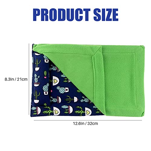 Bearded Dragon Bed with Pillow Lizard Sleeping Bag Blanket Soft Warm Hideout Terrariums Accessories for Reptile Lizard Bearded Dragon (Blue) - color: Blue