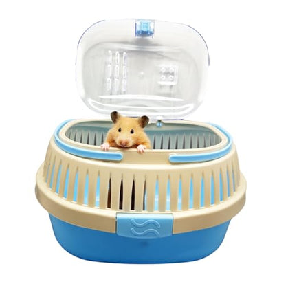 Hamster Carrier Guinea Pig Carrier 13 X 11 X 8 In Portable Hamster Travel Cage with Ventilation Holes Outdoor Small Animal Carrier for Rat Gerbils Rabbit Hedgehog Squirrel Mouse Sugar Glider - color: Blue
