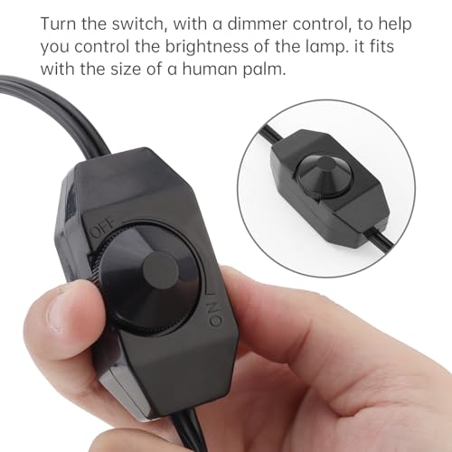 RTNLIT Lamp Dimmer Plug Switch Extension Cord for Dimmable Indoor Outdoor String Lights Halogen Incandescent (6Ft, Black)