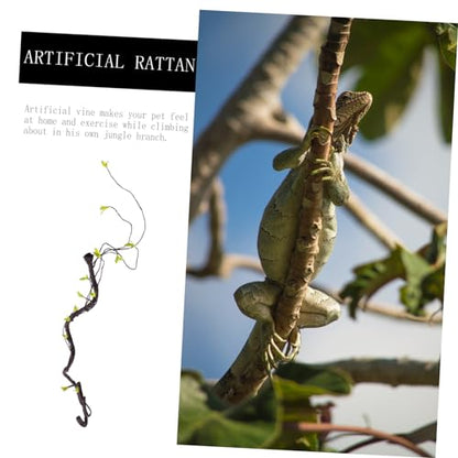 BESPORTBLE 1m Artificial Rattan Reptile Vines for Terrarium Bendable Simulation Climbing Plants Decor for Bearded Dragon Lizard Snake Pet Habitat
