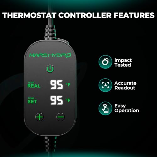 MARS HYDRO 48''x 20.75'' Seedling Heat Mat with Thermostat Heating Pad IP67 Waterproof, Easy to Clean, for Seedling, Germination, Clone, Reptile - size: 48'' x 20.75''with Built-in Thermostat
