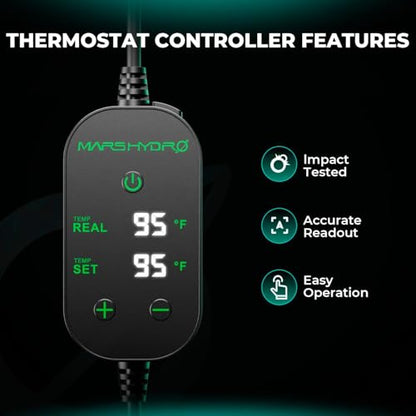MARS HYDRO 48''x 20.75'' Seedling Heat Mat with Thermostat Heating Pad IP67 Waterproof, Easy to Clean, for Seedling, Germination, Clone, Reptile - size: 48'' x 20.75''with Built-in Thermostat