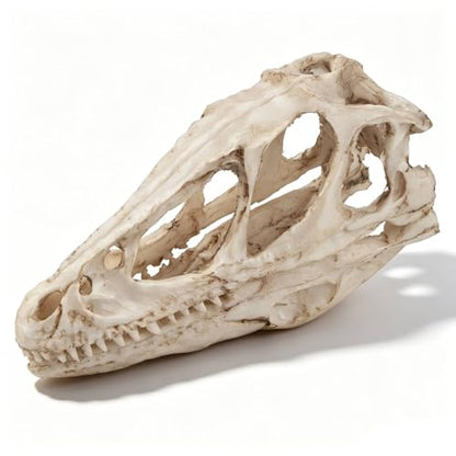 HERCHR 3D Dinosaur Skull Decor, Reptile Resin Dinosaur Skull Decoration Aquarium Decoration Model Dinosaur Animal Skull Reptile Ornament for Craft Teaching Prop Home Office Decor