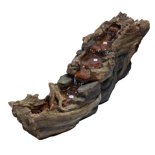 Alpine Corporation 59" Long Indoor/Outdoor River Rapids Fountain with LED Lights - style: 59' L - River w/ LED's