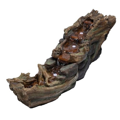 Alpine Corporation 59" Long Indoor/Outdoor River Rapids Fountain with LED Lights - style: 59' L - River w/ LED's