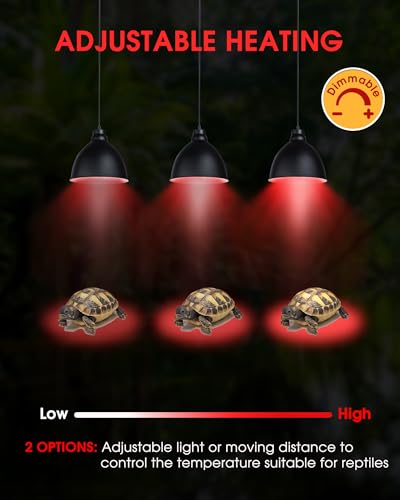 EvaStary 100W Infrared Heat Lamp Bulbs, 2 Pack Reptile Red Heat Lamp Bulb Infrared Basking Spot Light for Reptiles for Bearded Dragon, Turtle, Lizard, Snake, Chickens, Pets