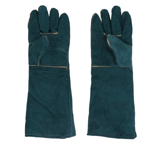 Focket Animal Handling Gloves, Thick Soft Cowhide Puncture Proof with PU Leather Lining for Cat Dog Snake Reptile