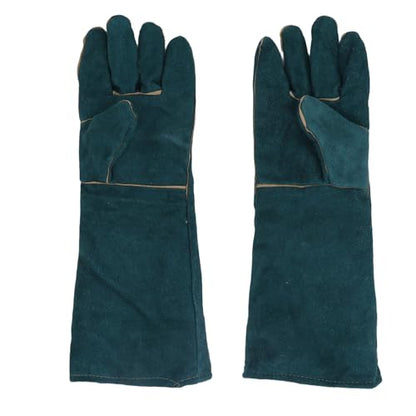 Focket Animal Handling Gloves, Thick Soft Cowhide Puncture Proof with PU Leather Lining for Cat Dog Snake Reptile