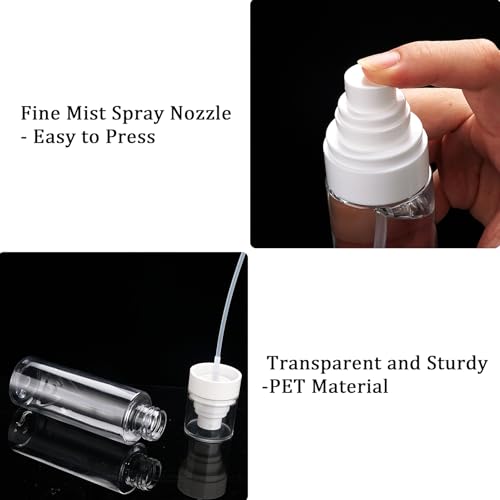 Cosywell Fine Mist Spray Bottles 3.5oz/105ml 5 Pack Leak Proof Mister Spray Bottle Refillable Plastic Hair Spray Bottle for Perfume Skincare Toners Water Cosmetics (Clear) - color: A-Clear