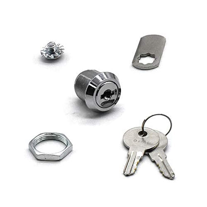 2Pack Cabinet Cam Lock 5/8 Inch Tubular Cam Locks Keyed Alike with Chrome Finish for Vending Machine Truck Pickup Tool Box Mailbox ATM Replacement Lock