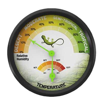 VALICLUD Reptile Thermometer and Hygrometer Analog High-Precision Mechanical Temperature and Humidity Gauge Mini Thermometer for Terrarium Tank Reptile Box Monitoring