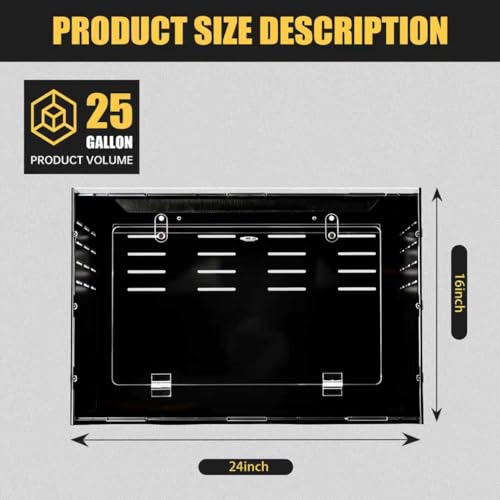 24" x 16" x 16" PVC Reptile Enclosure, Front Opening Terrarium for Leopard Gecko, Ball Python, Bearded Dragon & Snake Habitat Setup, Lightweight Insulated Tank with Screen Top & Secure Lock