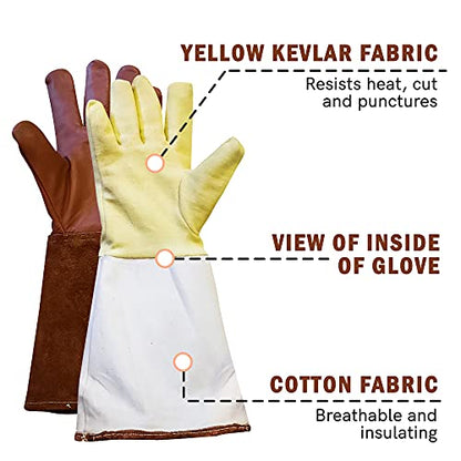 Falconry Elbow Length Protective Animal Handling Gloves Men's Sizes XS, Small, Med, Large, XL, XXL - size: X-Small