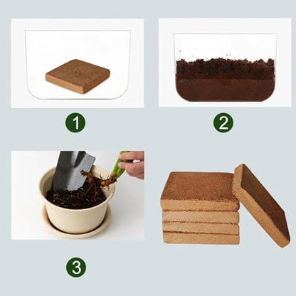 2026 NEW Premium Coco Coir Brick High Nutrient Compressed Coconut Soil Organic Low EC & PH Balanced Potting Soil for All Plants Gardening Hydroponics and Reptile Substrate