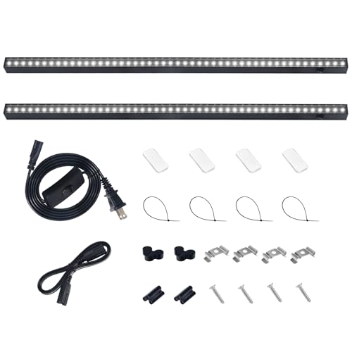 Barrina T5 Grow Lights for Indoor Plants, 2FT 20W (2 X 10W) Plant Grow Lights Indoor with Magnetic Bar, Linkable Plant Growing Lamps with Black Cover, Plug and Play, 5000K, 2 Packs - color: White, size: 2ft-black Cover-2p