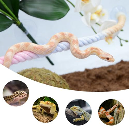 Snake Enrichment, Ball Python Tank Accessories, Gradient Climbing Decoration Rope with Suction Cups, Snake Climbing Accessories, Ball Python Enrichment - size: 60cm