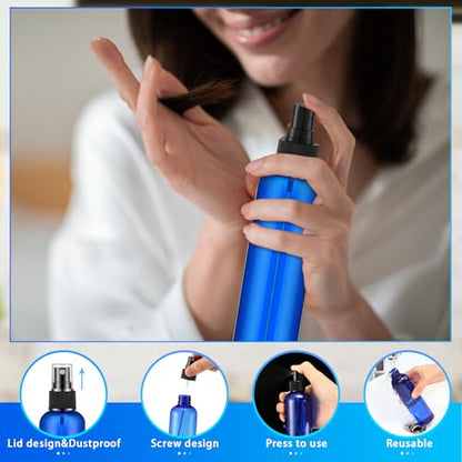 Eccliy 32 Pcs 8 oz Spray Bottles Fine Mist Plastic Spray Bottles Clear Empty Sprayer Hairs Refillable Travel Sprayer with Pump Cap for Cleaning Oils Travel Perfumes(Blue,Clear) - color: Blue, style: Clear