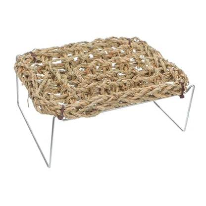Outanaya Bearded Dragon Sleeping Bed and Lizard Hammock Sofa, Rectangle Seagrass Basking Platform with Comfortable Breathable Design for Reptile Habitat and Tank Use, Suitable for Leopard