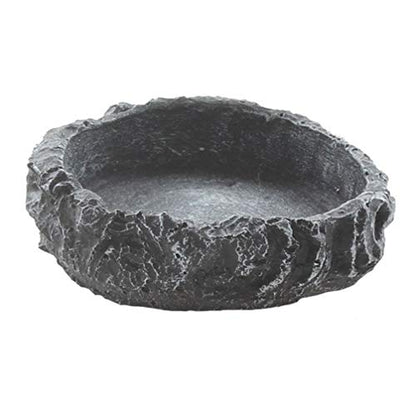 2 Pack Reptile Water Dish Food Bowl Rock Worm Feeder for Leopard Gecko Lizard Spider Scorpion Chameleon (De 3.1in x H 0.8in)