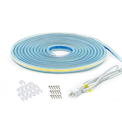 2 Meter Bright LED Strip Lights AC 110V with US Plug 6.56 Foot IP67 Waterproof COB LED Rope Lights for Kitchen Under Cabinet Lighting 6000K Cold White (Cold White, 6.56ft) - color: Cold White 6000K, size: 6.56ft