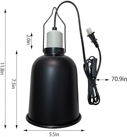 Reptile Dome Light Fixture, 5.5 Inch, Basking Lamp for Lizards, Turtles, Snakes, Compatible with UVA/UVB Heat Bulbs & Ceramic Heat Emitters, Aluminum - size: 5.5Inch