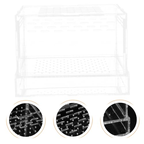 GANAZONO Clear Feeding Case for Spiders and Geckos Durable Hatching Container with Lid Habitat Box for Reptiles and