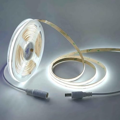 LED Strip Lights 24V COB Daylight White 6000K 16.4ft (No Power Supply) | Super Bright, Dotless High Density 14W/m, 8mm Width Cuttable Flexible, Home DIY White Commercial Lighting - color: White 6000K (Only LED Strip)