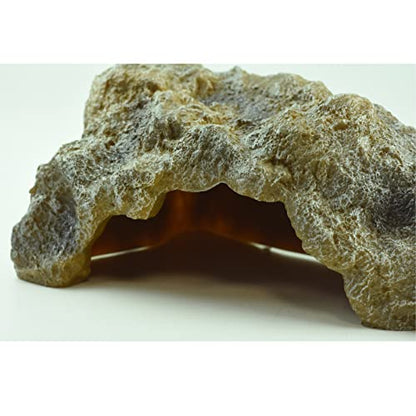 OMEM Reptile Rock Hide Cave Large Right-Angle Hideout Breeding Box Shelter Terrarium Habitat Decor (Small) - size: Small
