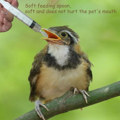 8 PCS Small Pet Feeding Syringe Sets, Baby Bird Feeding Syringe for Cats, Dogs Other Small Animal (Syringes, Milk Container, Spoons and Powder Spoons)
