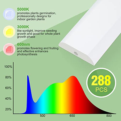 FOXGARDEN Grow Light, Full Spectrum Plant Light Strip for Indoor Plants, 288 LED Bright Grow Lamp with Auto On/Off Timer 4/8/12H, 3 Switch Modes, 10 Dimmable Brightness, 3 Packs - color: Tri Heads
