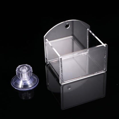 OUNONA Suction Cup Reptile Feeder Water and Food Bowl for Lizards and Green Iguanas, Plastic Material with Solid Construction, Easy Washing, Stable to Install on Wall in Acrylic Boxes