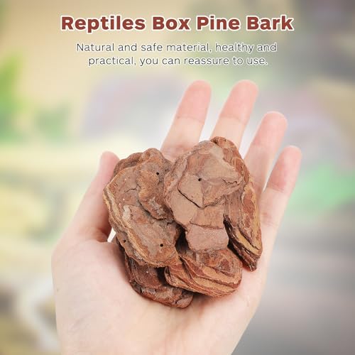 VICASKY Reptile Tank Landscaping Material Pine Bark Chips 8-10cm 500g Pack Rainforest Terrarium Bedding for Tortoise and Reptile Habitat Decor