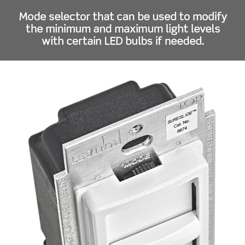 Leviton SureSlide Dimmer Switch for Dimmable LED, Halogen and Incandescent Bulbs, 6674-P0T, Light Almond - color: Light Almond