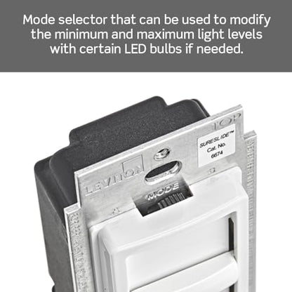 Leviton SureSlide Dimmer Switch for Dimmable LED, Halogen and Incandescent Bulbs, 6674-P0B, Brown - color: Brown