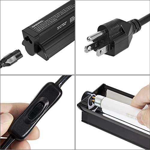DXOPHIEX 8W HO T5 UVB Reptile Light Fixture with Bulb 12 inch, Bearded Dragon uvb Light bar with 10.0 Bulb for Reptiles Like Bearded Dragon Turtles Lizard Snake and Gecko