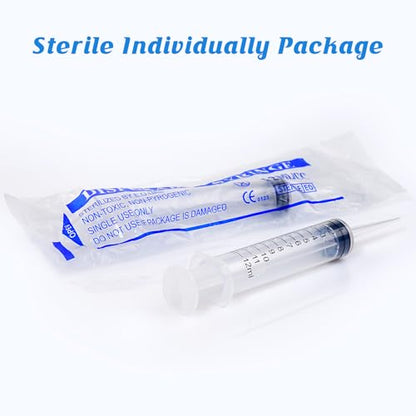 Wisdom Teeth Syringe, 12ml Dental Irrigation Syringe with Measurement, Sterile Individually Package for Oral Dental Care, Tonsil Stones Removing, Lab, Liquid, Feeding (10 Pack) - style: Straight Tip 10 Pack