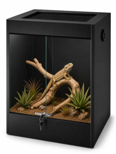 65 Gallon PVC Tall Reptile Terrarium Tank 36x23.6x17.7 Bearded Dragon Tank, Front Opening Reptile Enclosure Habitat with Tempered Glass & Sliding Door for Leopard Geckos, Snakes, Ball Pythons, Lizards - size: 65Gallon