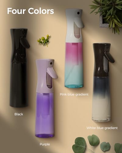 Bamworld Continuous Spray Bottle for Plant-Fine Mist Spray Bottles for Watering Plant，Indoor Outdoor Water Spray Bottle for Plants（Black，10.1 Ounces