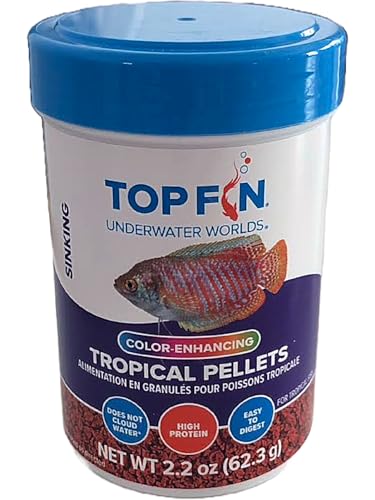 Top Fin Color-Enhancing Tropical Pellets for Tropical Fish 1-2.2 oz (62.3g)